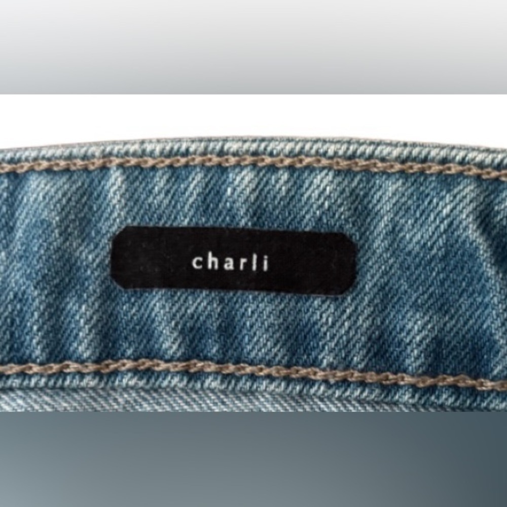 Sanctuary Charli shadow strp lt wsh hi rise strght lg jns WM 31” preppy festival - Picture 9 of 12